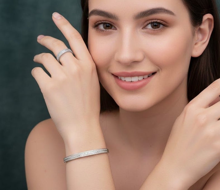 Classic Line Zircon Bangle & Ring Set